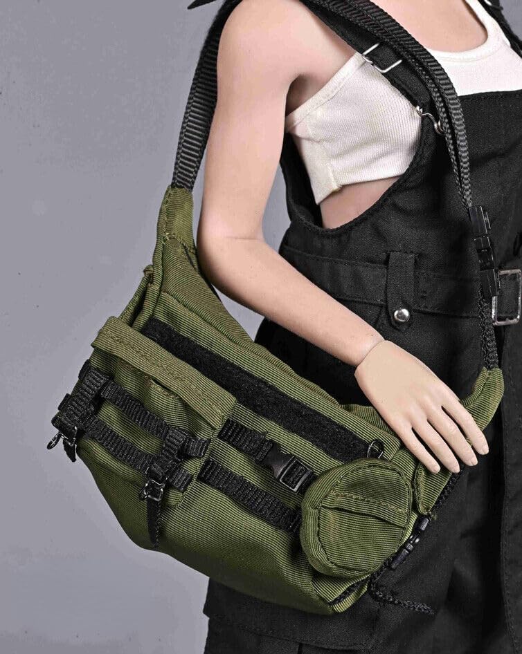 1/6 Scale Female Sodier Fashion Overalls Vest Model for 12''（Only Clothes are Sold, excluding Body and Other Items） (red Overall+Black Vest)