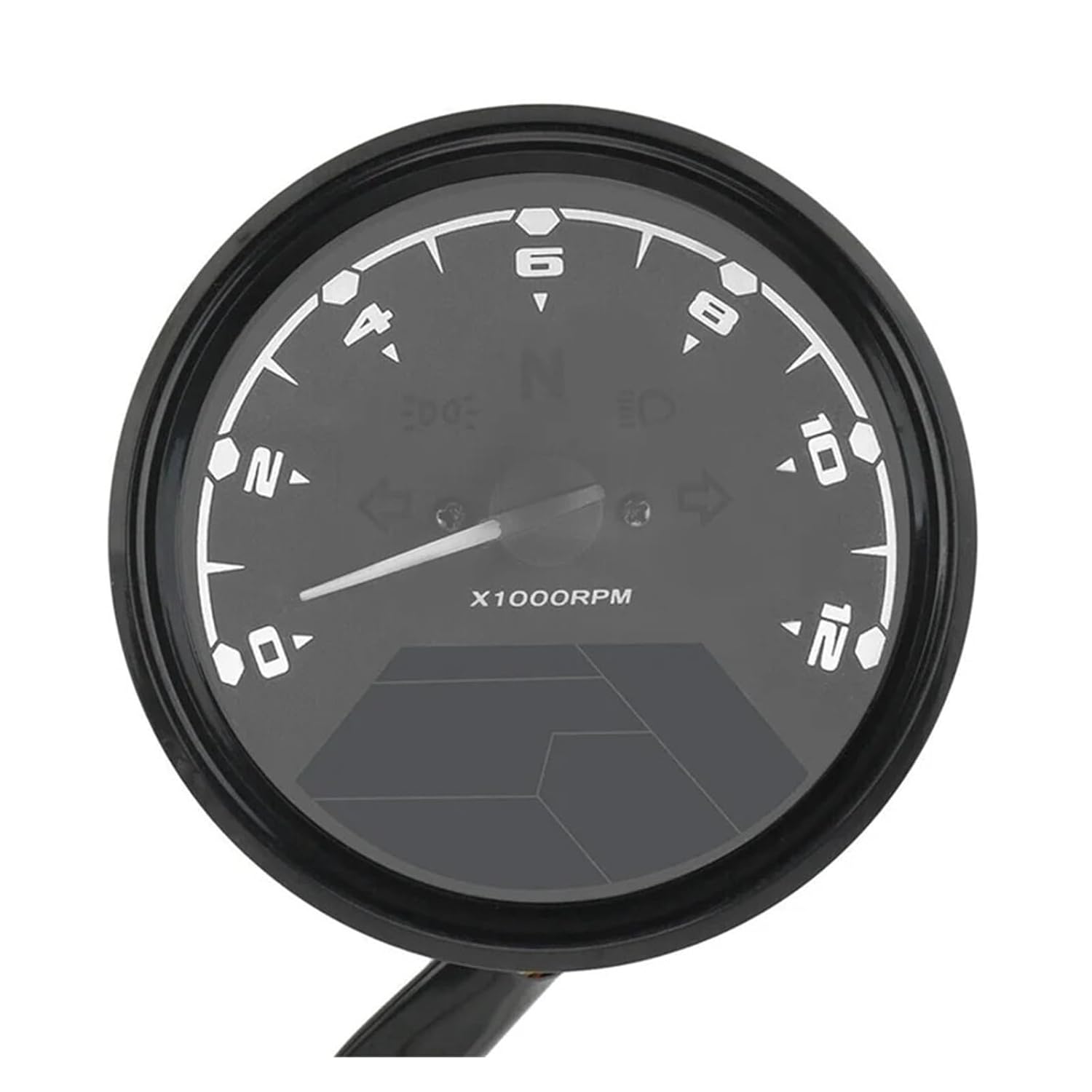 Motorcycle Speedometer Tachometer Universal Digital Speedometer Tachometer Instrument Odometer 12000RPM Motorcycle Parts Accessories