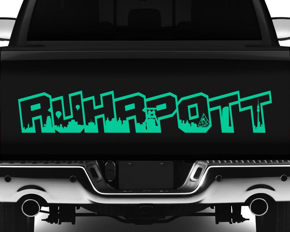 Aufkleber fürs Auto - KFZ Aufkleber Ruhrpott mit Skyline schwarz