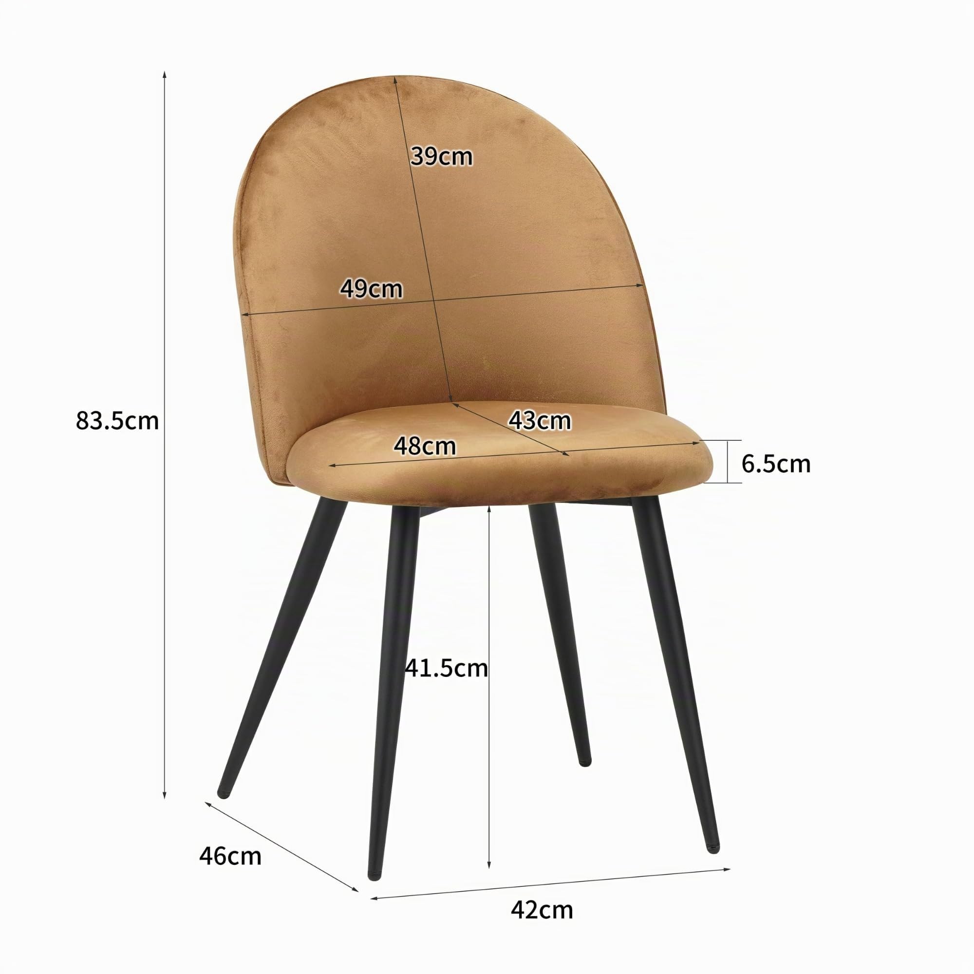 Albatros - Set di 4 sedie da sala da pranzo con rivestimento in velluto, stile vintage, rivestimento in velluto, con imbottitura certificata SGS – moderna sedia da cucina
