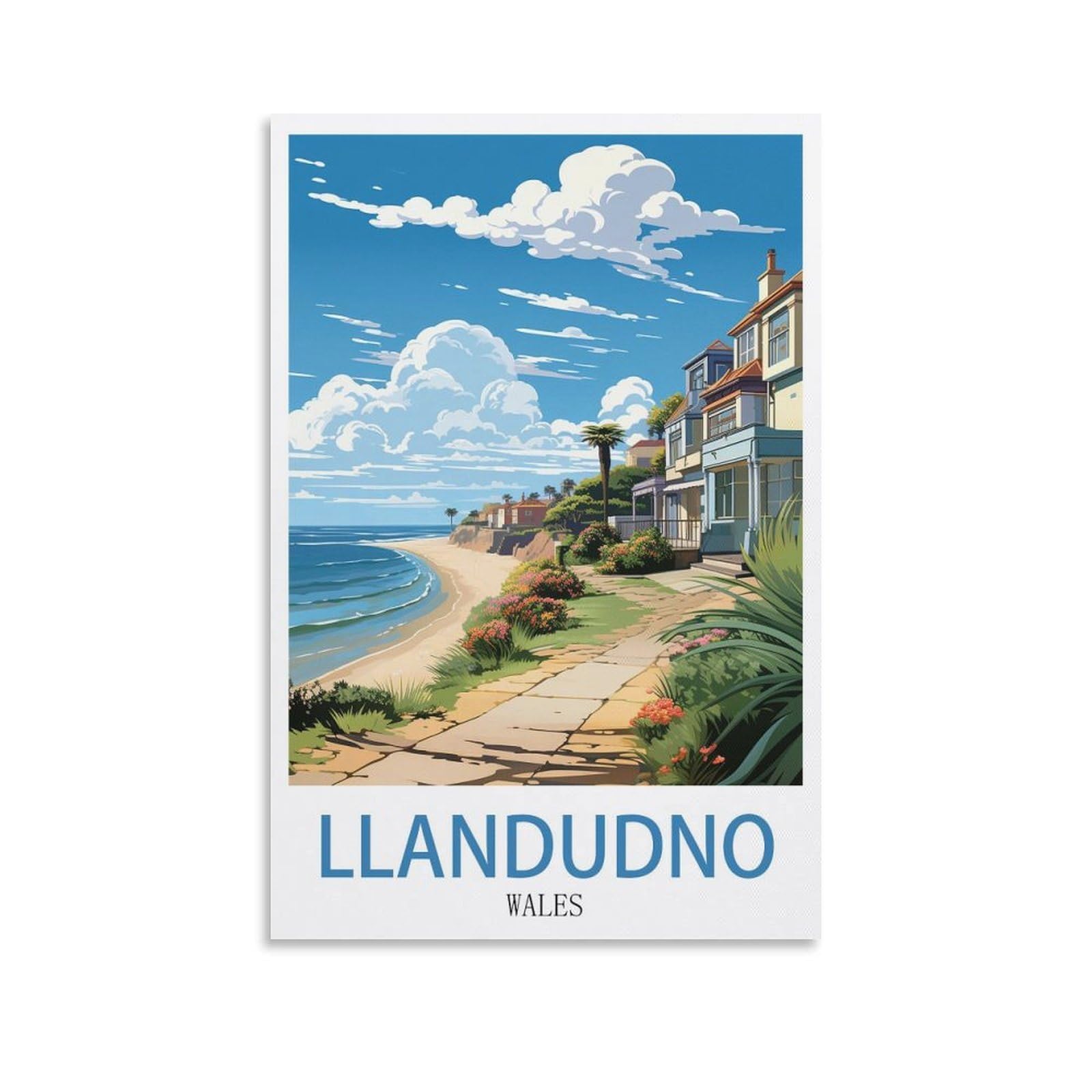 EZMLFA Diamond Painting Kits for Adults,Llandudno Wales DIY Crystal Embroidery Gifts,Diamond Art Craft,for Living Room Home 40x40cm