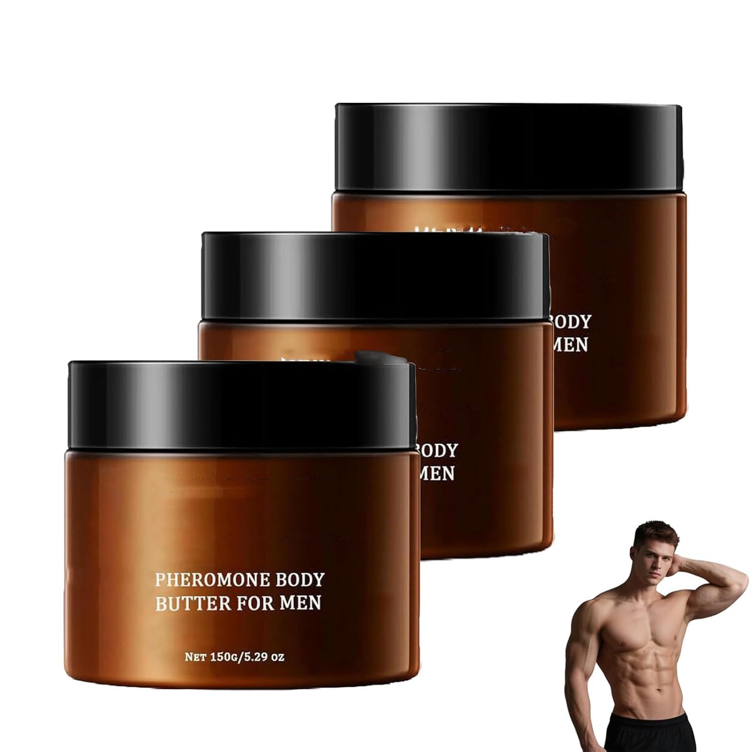 Manteca Corporal de Colonia para Hombre, Manteca Corporal con Feromonas, Crema Hidratante Diaria para Hombre, Crema Reparadora de la Barrera Cutánea, para Todo Tipo de Piel
