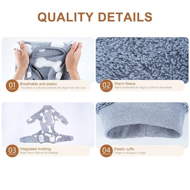 Foto 3 de 4 de TUITA Pijamas de Franela para Perros, Mono, Pijamas para Perros medianos y Grandes
