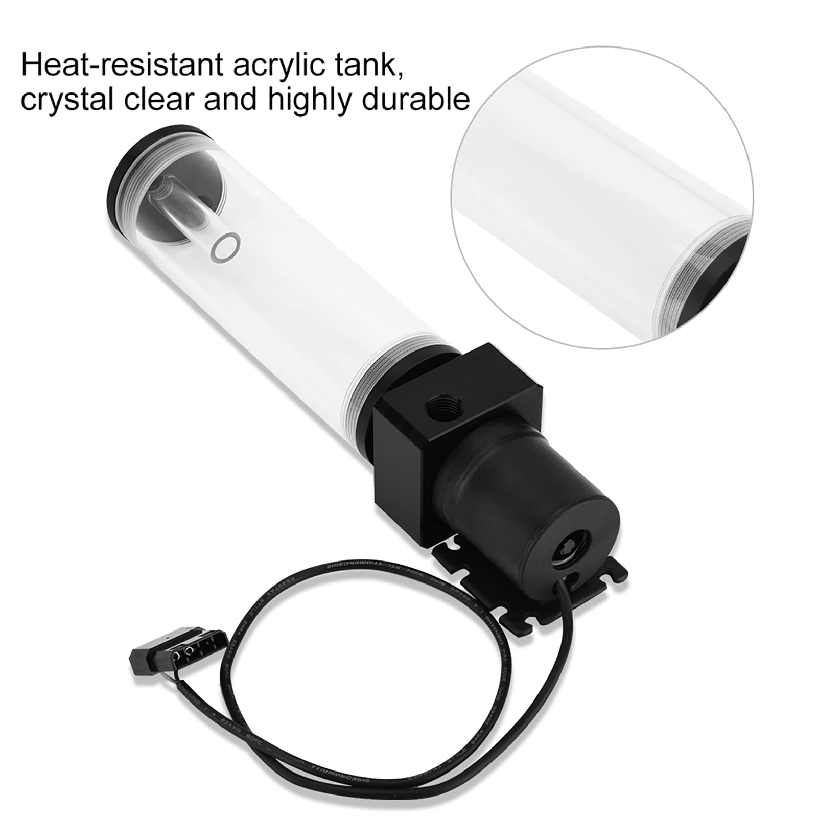 Komputer akrylowy Tyenaza DIY Zbiornik cylindra chłodzącego wodę 19W Pompa G1/4 (160 mm)
