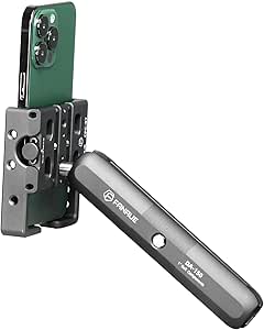 FANAUE Aluminium Anti-diefstal Fiets Motorfiets Telefoon Mount met Trillingsdemper voor Fiets/ATV/UTV/Scooter Stuur Compatibel met RAM Mounts B size Dubbele Socket Arm voor 5.5-7'' Smartphone