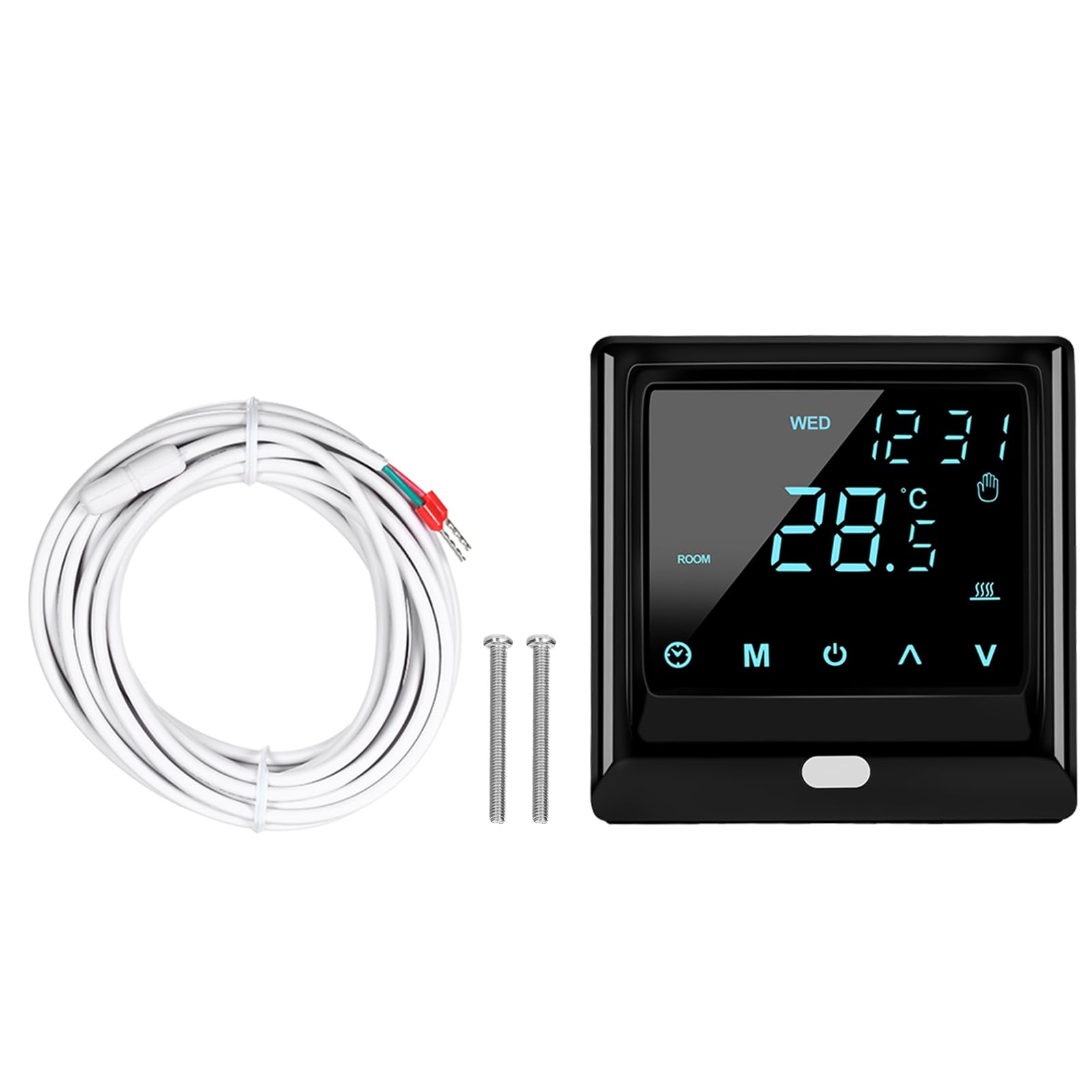 Inteligentny termostat Wi Fi 16A Cyfrowy regulator temperatury do elektrycznego ogrzewania podłogowego - ekran dotykowy LED do montażu na ścianie Programowalny system kontroli
