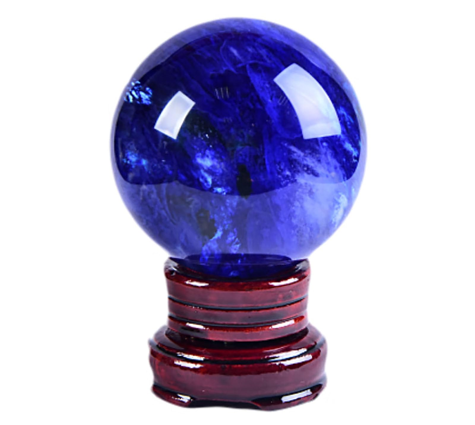 CYVXCPPGI Crystal Sphere Ball Melting Blue Quartz Solid Decorative Sphere Crystal Ball Prop Ornament for Feng Shui Divination Fortune Telling Tabletop Fountain Decoration,18cm