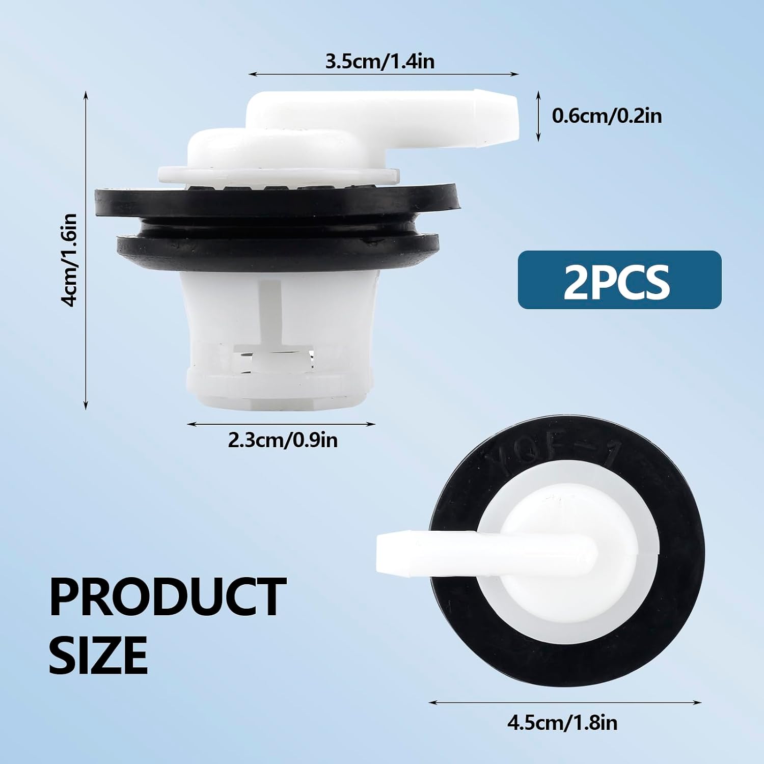 2 PCS Fuel Tank Vent Valve with Grommet Kit, Universal Gas Tank Vent Rollover Valvem Compatible With Jeep, Chrysler, Wrangler, Ford, Dodge, Replaces 5360058 5360059 911060