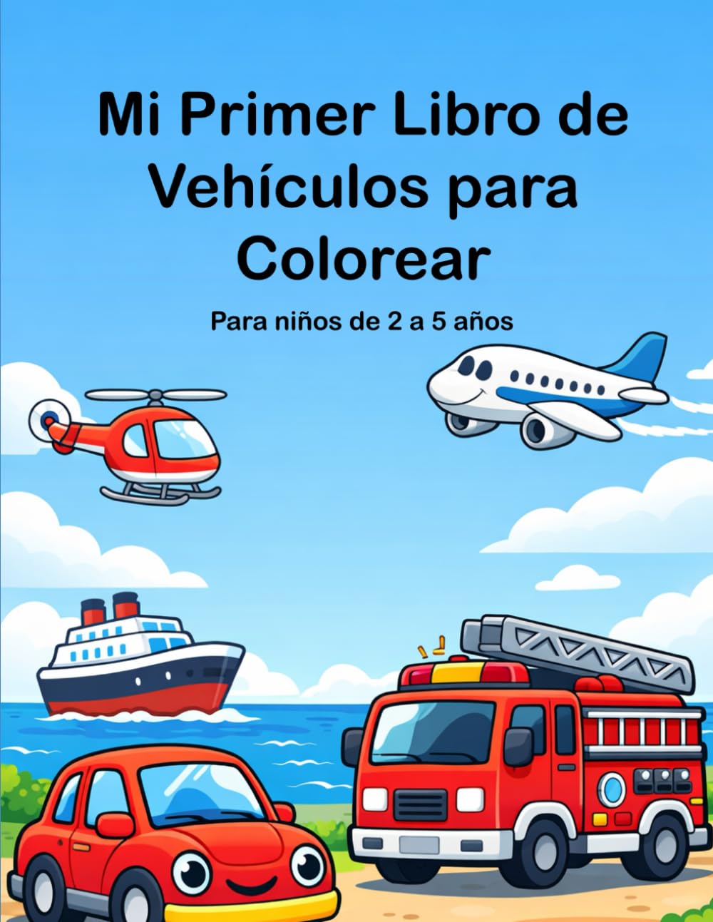Mi Primer Libro de Vehículos para Colorear: Páginas simples y divertidas para niños de 2 a 5 años (Mi Primer Aprendizaje)