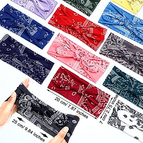 Willbond YY-WILLBOND-798387 13 Pieces Bandana Headband For Women Paisley Hair Bandanas Boho Bow Headbands Elastic Knot Rabbit Ear Head Wrap Cute Hair Accessories thumb #1