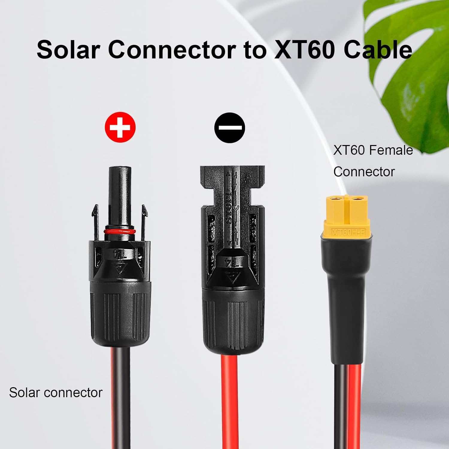 XRDS -RF Solar Connector to XT60 Cable 35FT, 10AWG Solar to XT60 Female Extension Cable, 600V Rated Power Cable for Solar Panels, Batteries, Power Stations – Heavy-Duty High Current Transfer