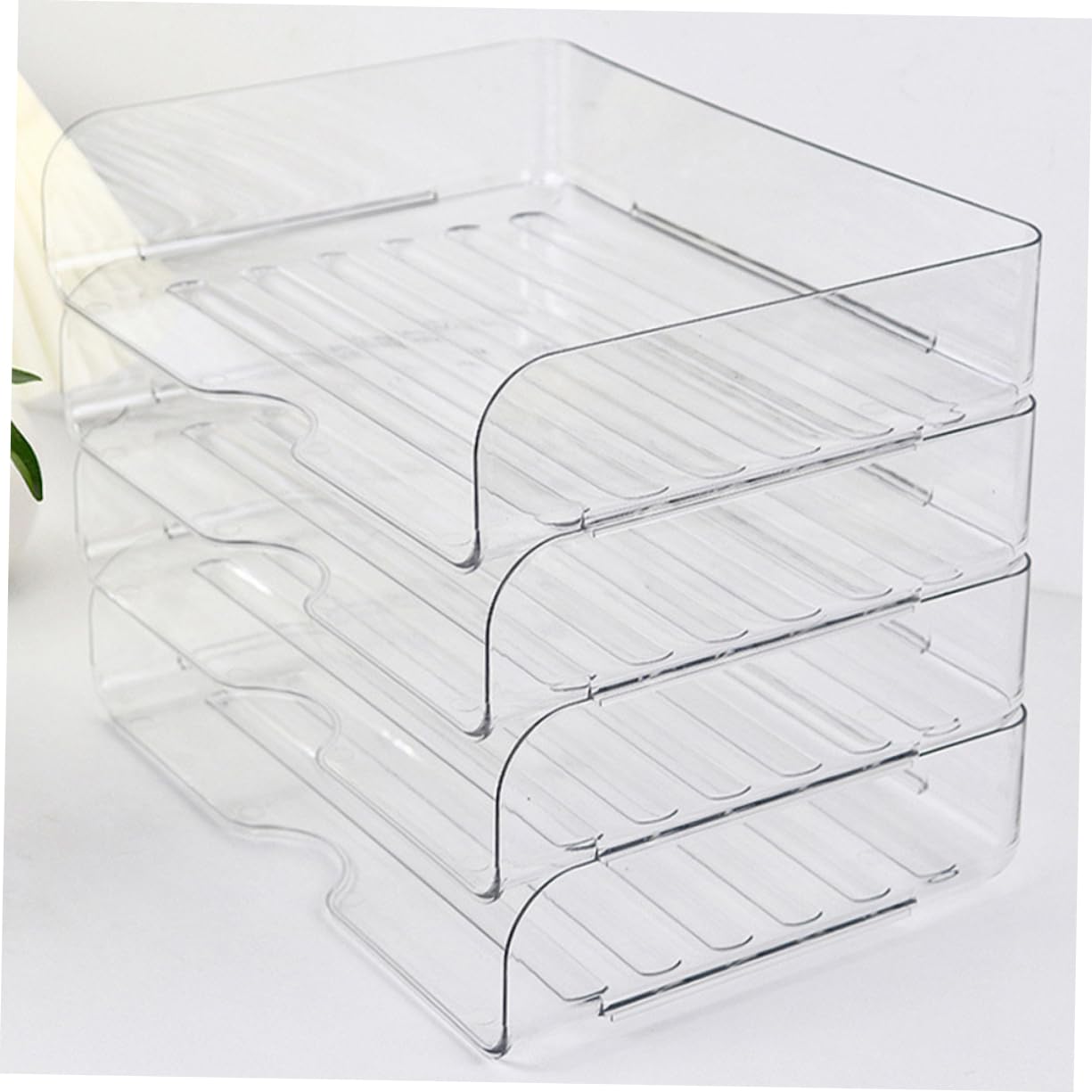 Stapelbarer Schreibtisch Aktenorganizer 4 Stück Pet für Büroablagen | Papierorganizer, Platzsparende Aufbewahrung für Dokumente, Elegantes Design für Büro und Zuhause