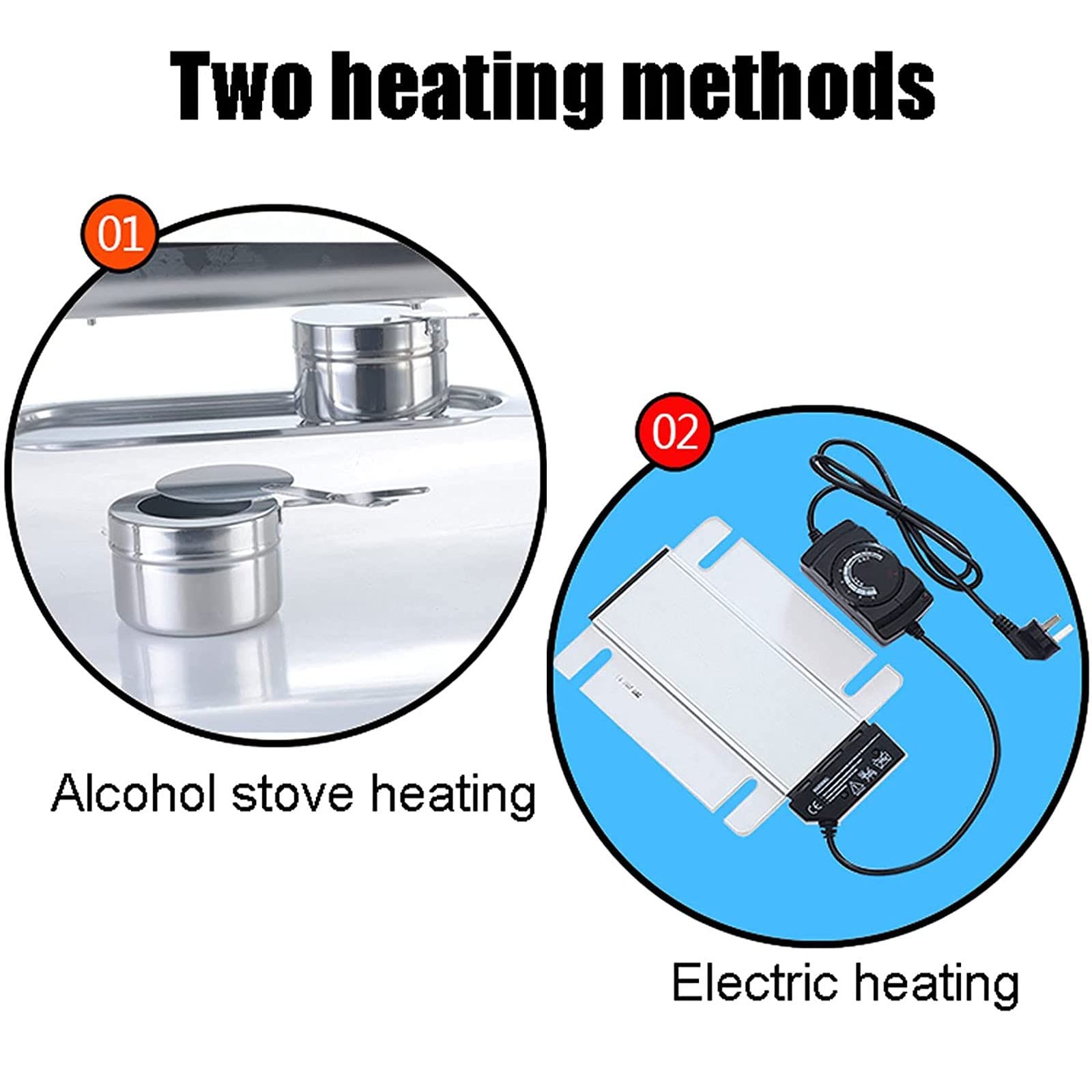Scaldavivande Elettrico in Acciaio Inox R con Coperchio in Vetro, Contenitore Termico Professionale per Scaldavivande A Buffet, Piastra Riscaldante per Servire, Colore Rotondo