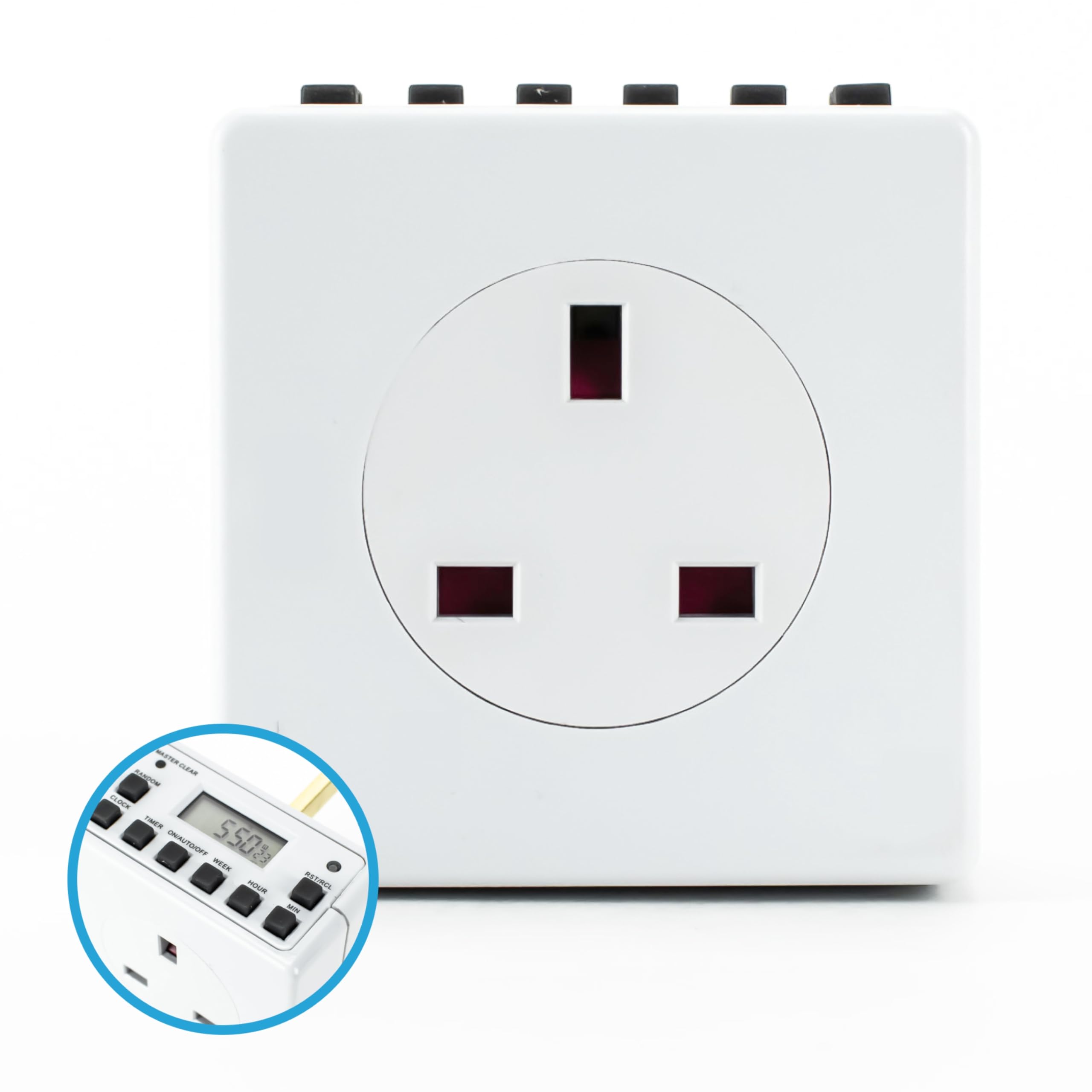 Timer Switch | 7 Day Digital Timer Light Switch | White UK Plug | S7DDT2