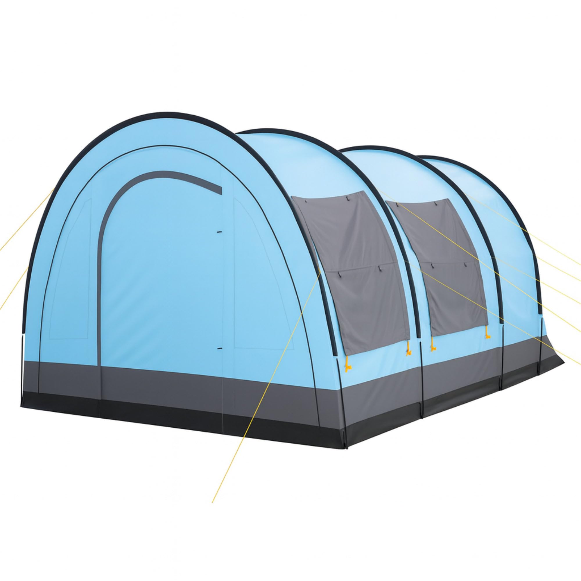CampFeuer Zelt Relax4 für 4 Personen | Variables Tunnelzelt mit großem Vorraum, 5000 mm Wassersäule | Abtrennbare Schlafkabine | Gruppenzelt, Campingzelt, Familienzelt