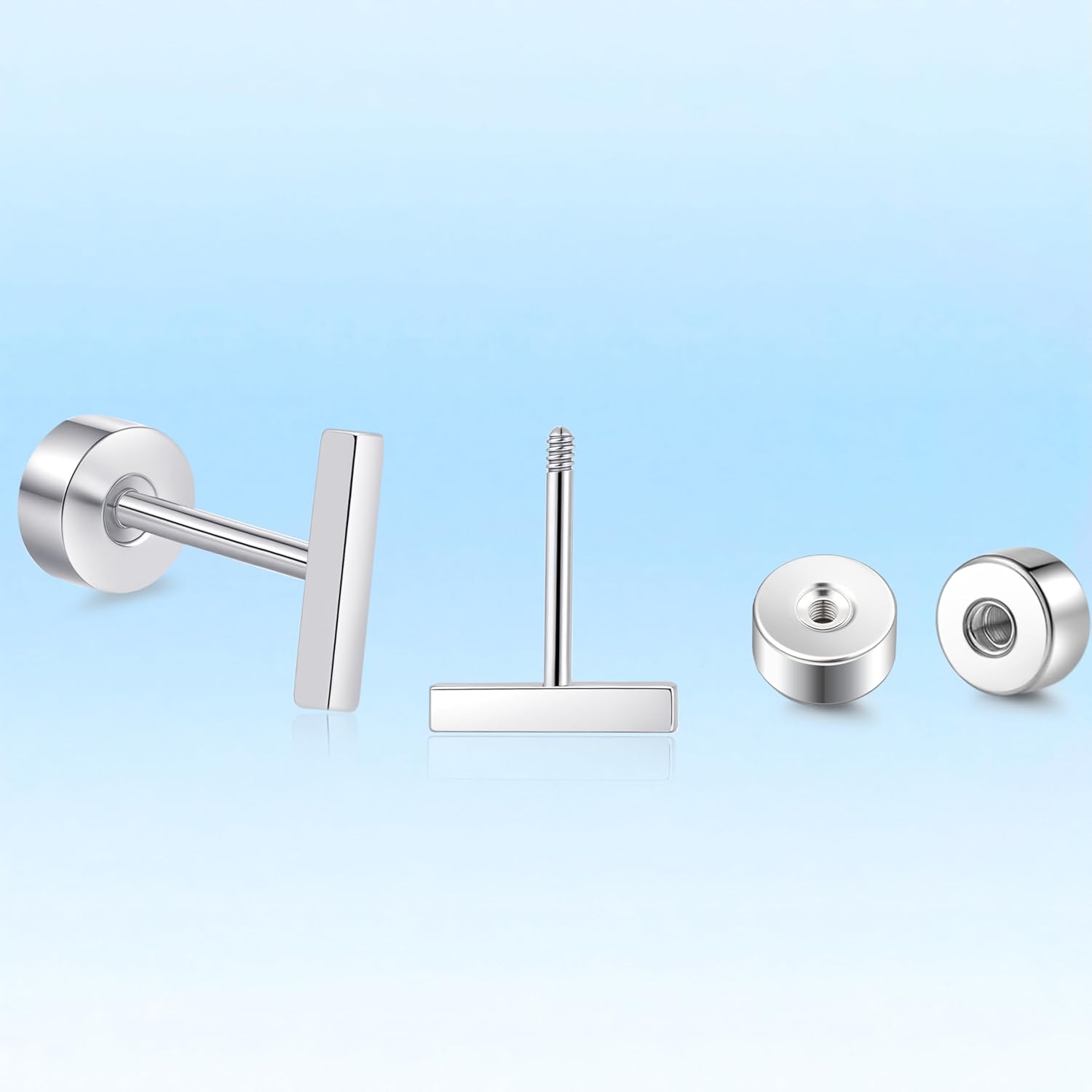 Limerencia Titanium Stud Earrings, F136 implant Grade Titanium Earrings for Women Men Sensitive Ears - Image 2