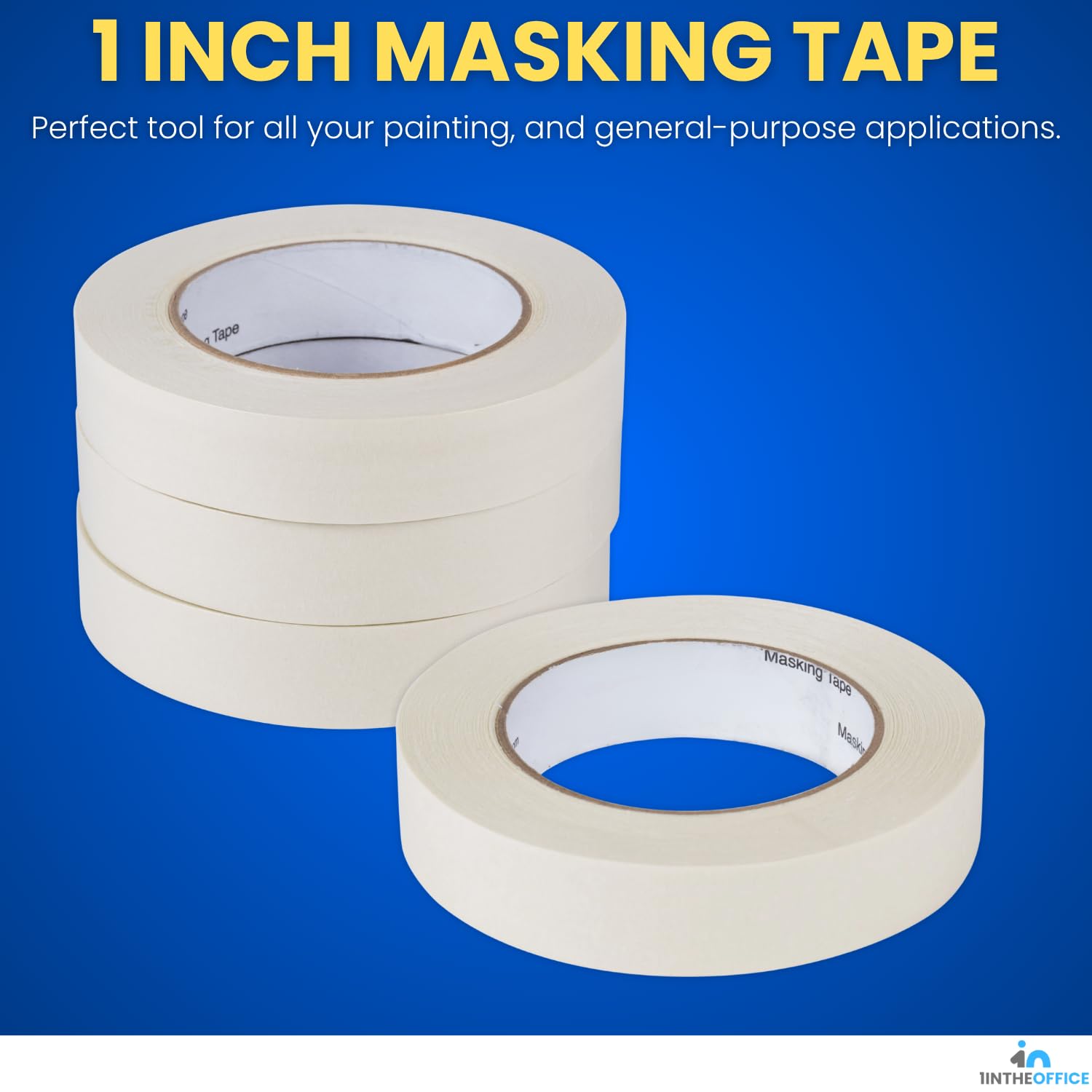 1InTheOffice Ruban De Masquage à Usage Général, 2,4 Cm X 52,4 M, Noyau De 7,6 Cm, 3/paquet