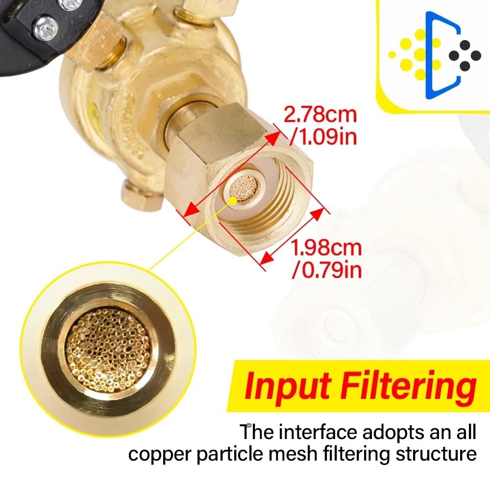 Reduktor do gazu CO2 Cylinder regulator przepływu przepływu przepływu miernika przepływu W21.8 1/4 Nić 0-20 MPa Zawór regulacyjny regulator ciśnienia