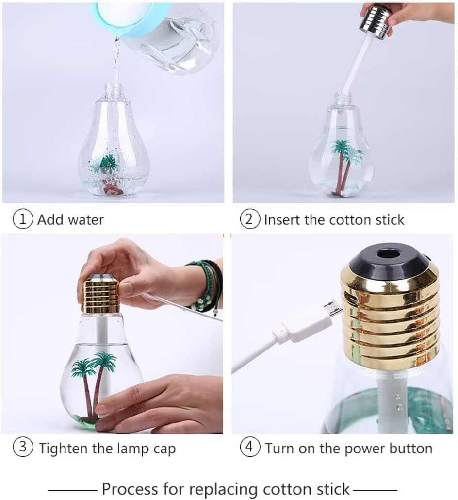 mobigon Wood Cool Mist Ultrasonic Humidifier for Room Moisture, Aroma Diffuser for Home, 400ml Essential Oil Diffuser with 7 Colorful Night Light, Auto Shut-Off, Home, Office, (Style 1)