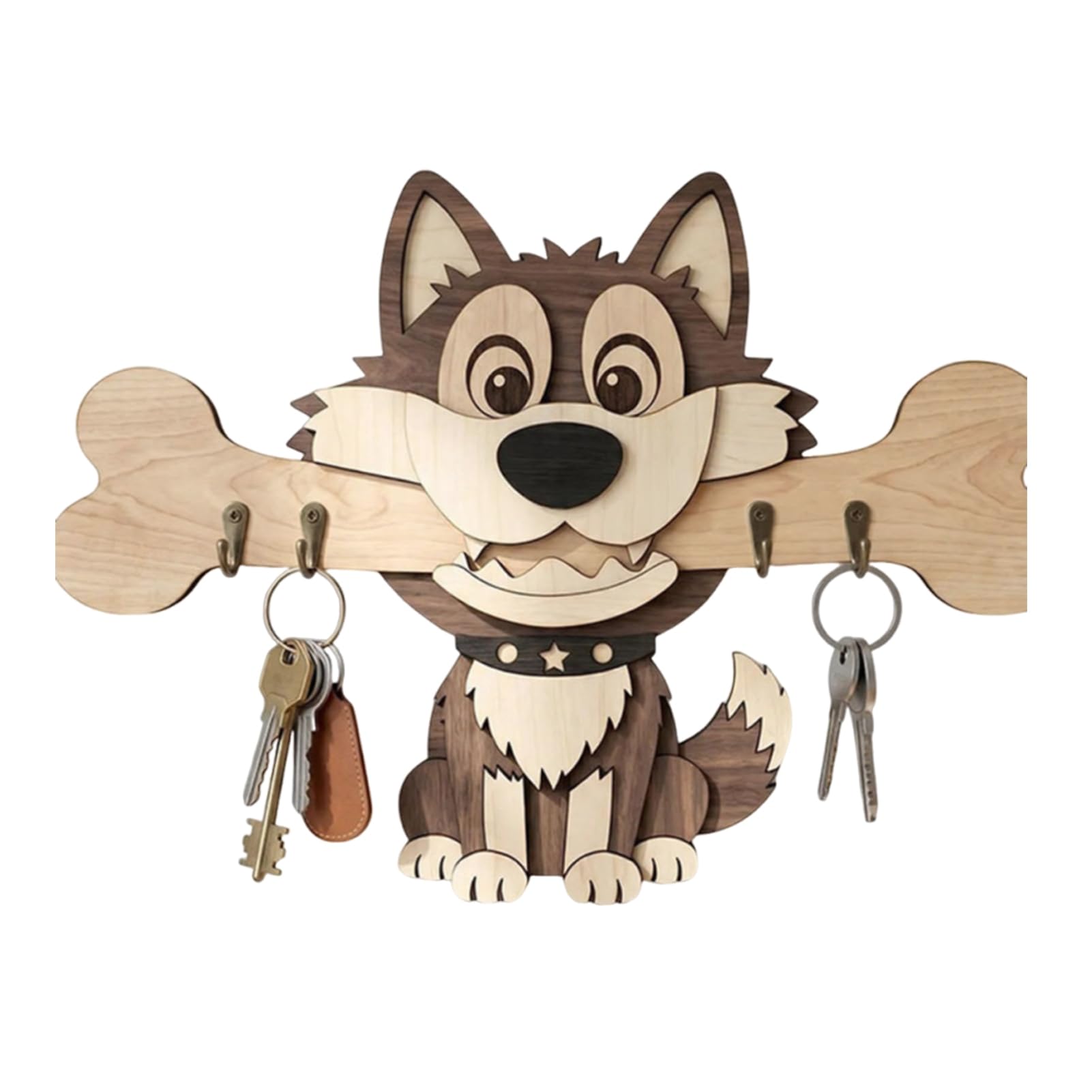 matumou Key Hanger, Wall Mounted No Punching Design, with Cartoon Dog Shape Storage Hook, Sturdy -Proof Space Saving Key Holder