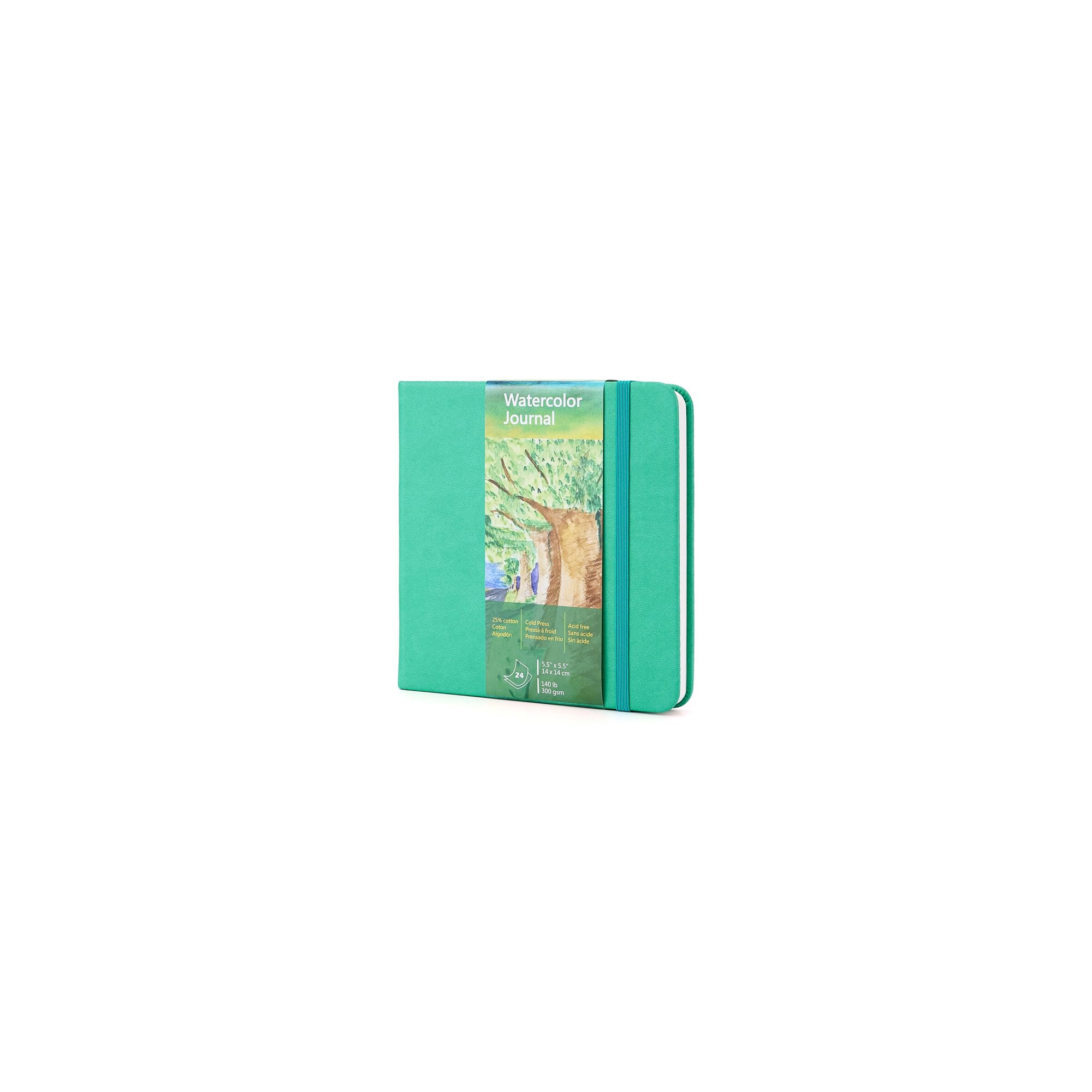 tumuarta Square Watercolor Sketchbook, 140 LB, 300 GSM, Cotton Paper, Cold Press, 48 Pages, Hardbound