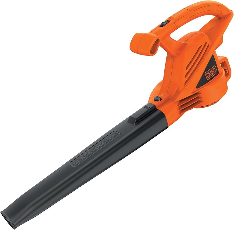 Soplador de hojas eléctrico BLACK+DECKER, sopladores de mano para el cuidado del césped, ligero, 180 MPH 180 CFM, 7 amperios, con cable (LB700)