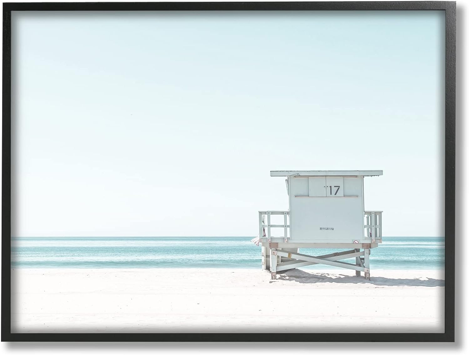 Stupell Industries Sun Bleached Blue Coast Lifeguard Shelter Summer Photography