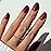 Glamnetic Press On Nails - Berry Maroon | Opaque Dark Red Maroon Short Round Fake Nails, Salon Quality | 12 Sizes - 30 Nail Kit