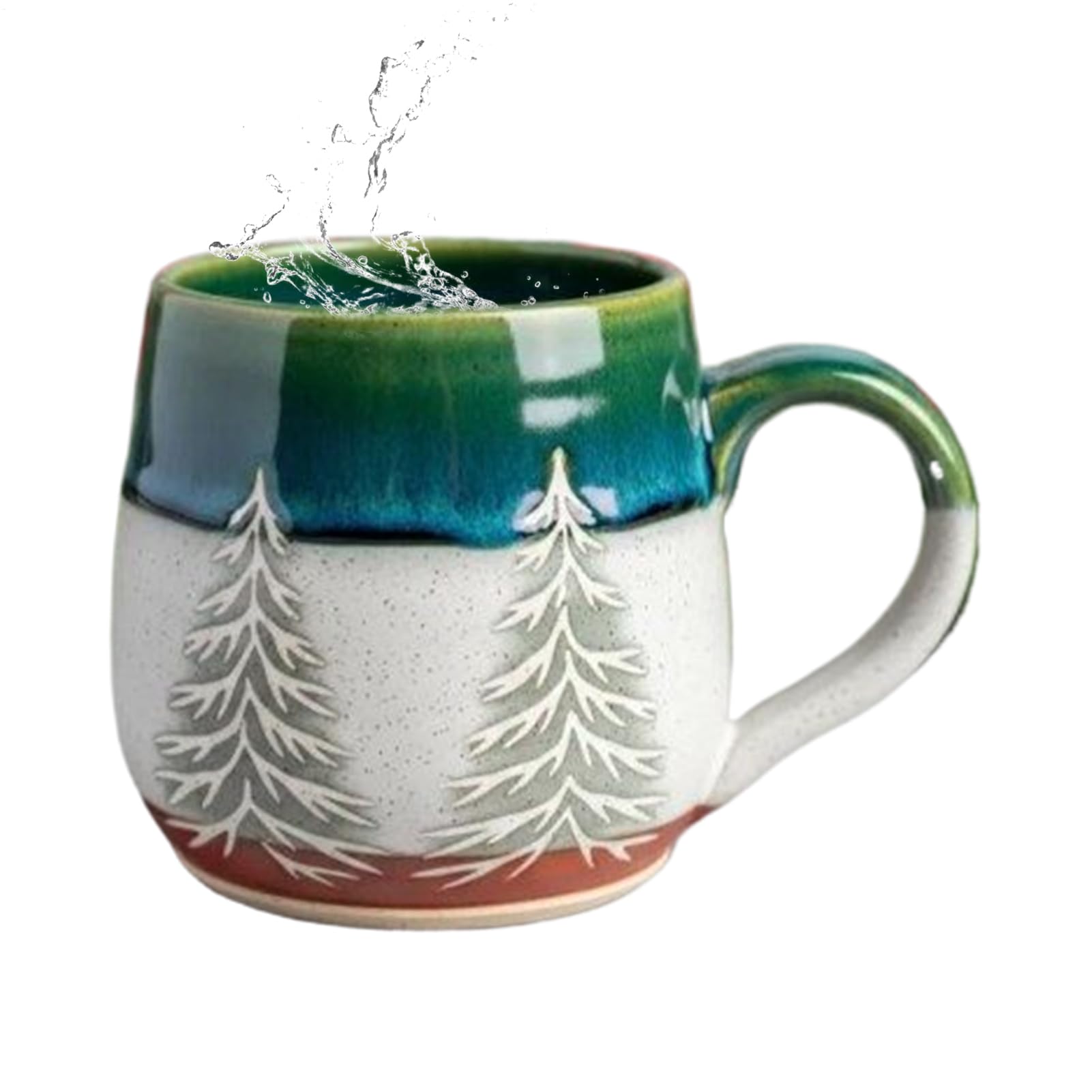 Tazas de Navidad de resina con diseño de árbol taza de café para cacao caliente y té