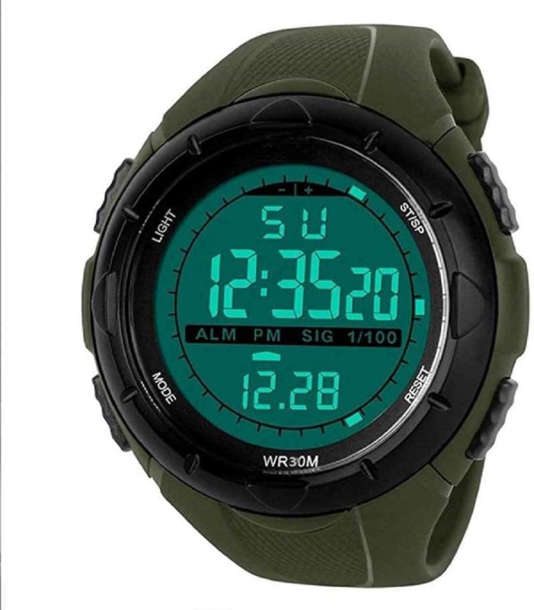 PUTHAK Green Light Silicone Digital Mens Watch (Green) (B0BRDJ1VG9) Amazon Price History, Amazon Price Tracker
