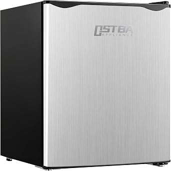 Mini Fridge with Freezer - 1.7 Cu.Ft Mini Freezer, Small freezer, Compact Upright Freezer with Adjustable Thermostat, Removable Shelves, Reversible Single Door for Bedroom Home Dorms Office Apartment