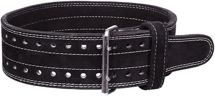 Weight Lifting/Power lifting Belt Suede Double Prong Leather Belt - 4 Inches Wide, 10 MM - Maximum Support & Protection - Power Lifting Strap Inzer Dip Training - Best for Deadlifts and Squats