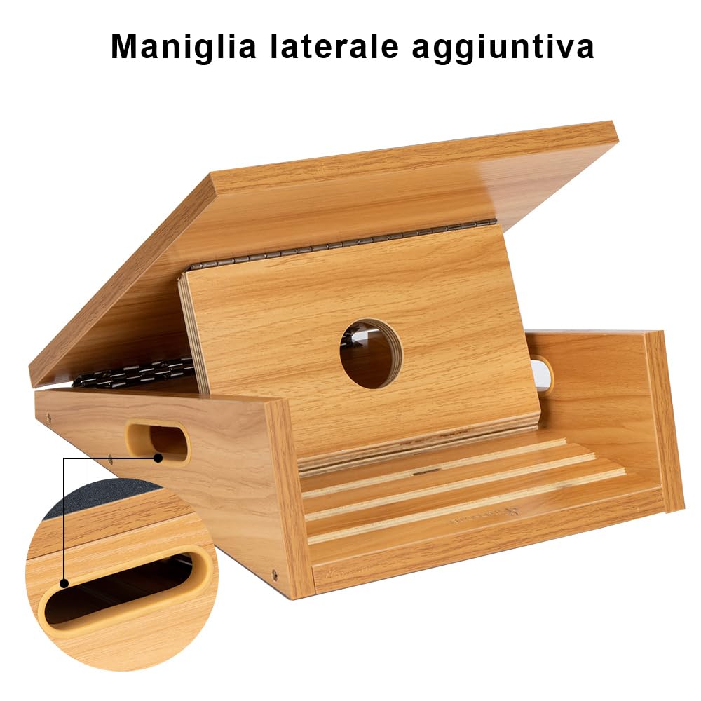 Tavola inclinata professionale in legno, tavola inclinata regolabile e barella polpaccio, tavola elasticizzata – Design extra laterale per portabilità