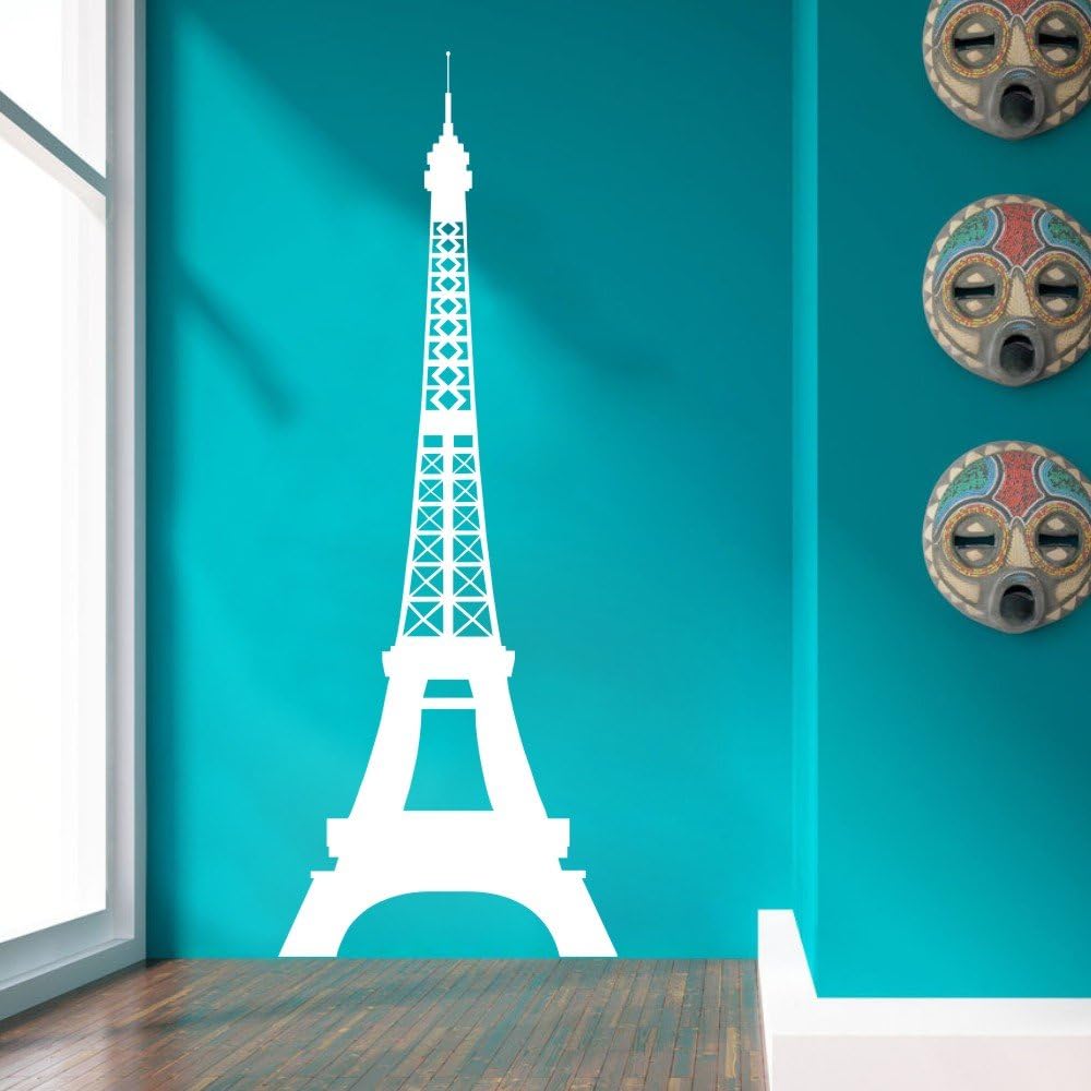 Eiffel Tower Wall Sticker Vinyl Eiffel Tower Wall Deacal Paris Skyline Eiffel Tower Wall Decal Wall Graphic Wall Mural Home Art Decor Dark Red