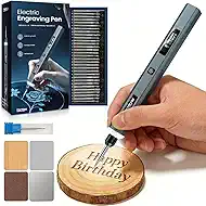 Vanlgs Engraving Pen for Metal Wood Glass Plastic, Engraving Tool with LED Light, 31 Bits, Cordless, 5 Speeds, Rechargeable, Engraver Kit Craft Easter Gifts for for Teens Adults Beginner, Dark Gray