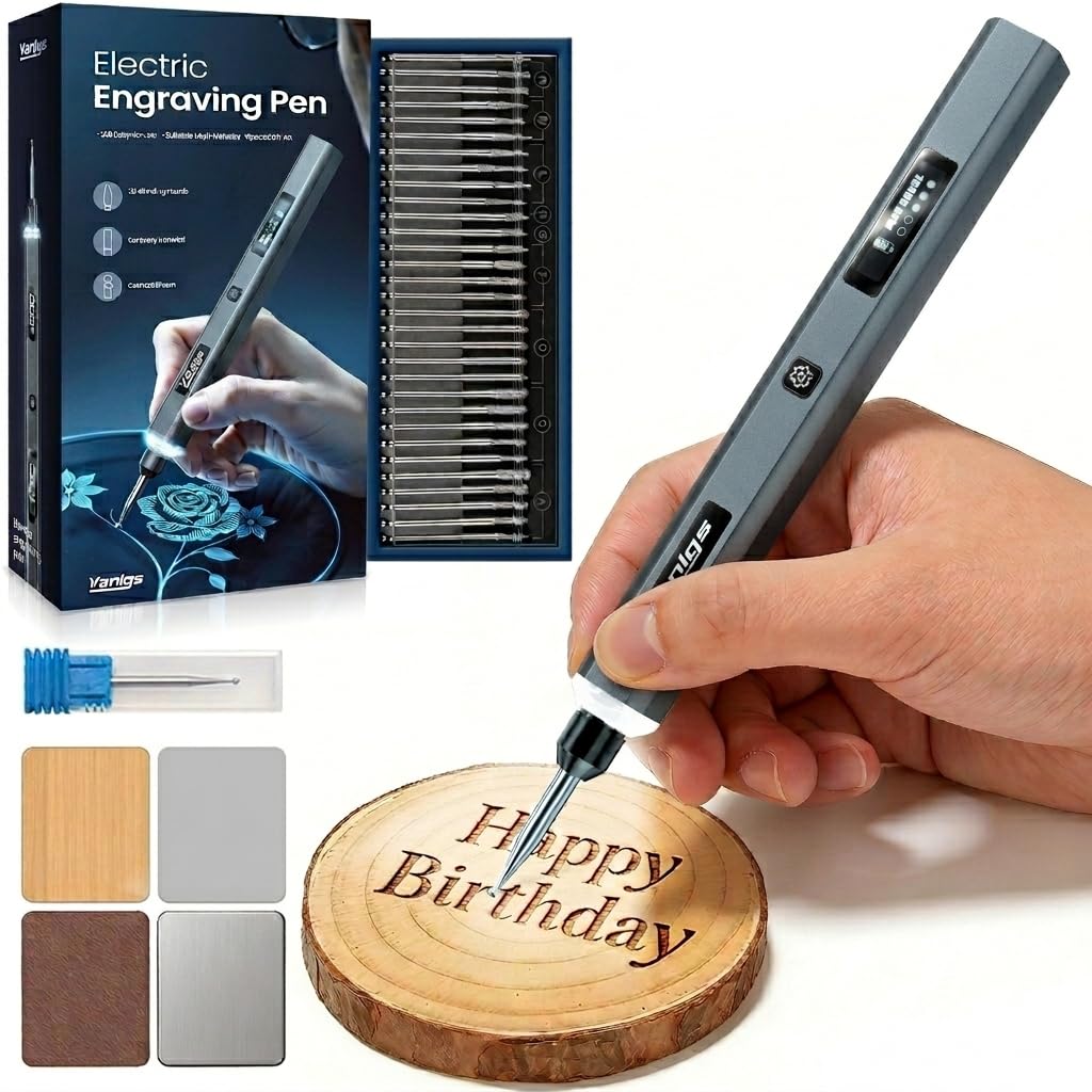 Vanlgs Engraving Pen for Metal Wood Glass Plastic Gift for Teens, Dark Gray