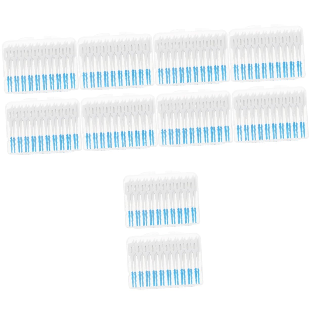 FRCOLOR 400pcs Interdental Cleaning Brushes Portable Toothpicks for Teeth Gaps Floss Picks for Oral for Home and Per Box