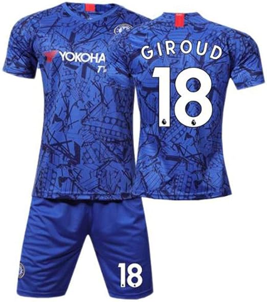 Amazon Co Jp サッカーユニフォーム 子供 大人用 背番号18 Giroud 19 チェルシーホームとアウェイサッカージャージ 青い 白い 上下セット Tシャツ半ズボン サッカーウェア レプリカマッチ トレーニングチームスポーツウェア 通気性 ユニセックス Color Blue Size