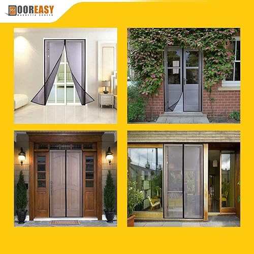 Miniatura 6 de DOOREASY Puerta mosquitera magnética, puerta mosquitera de poliéster reforzado, imanes autosellables, apta para mascotas y niños, pantalla de malla
