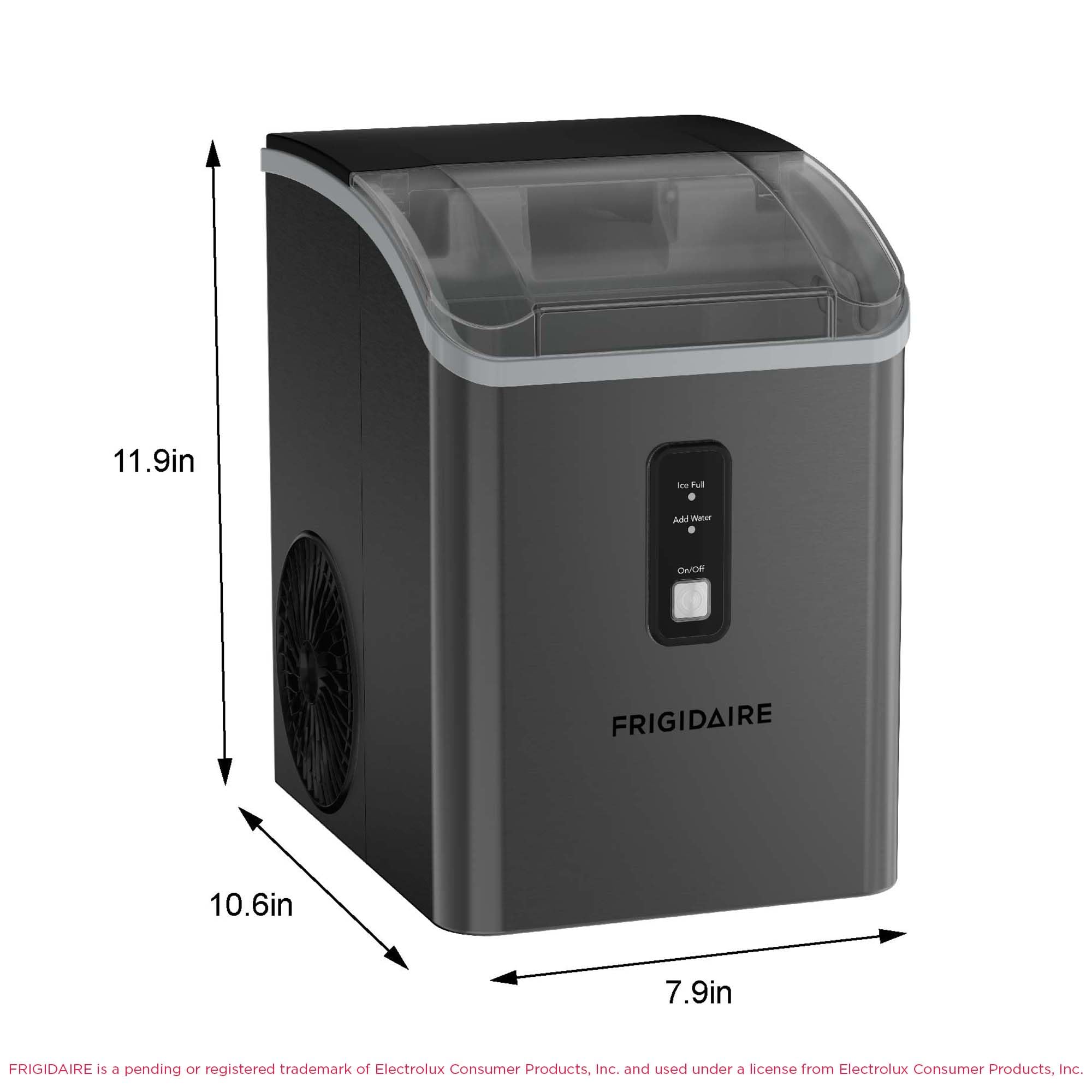 Frigidaire Countertop Crunchy Chewable Nugget Ice Maker, 33lbs Per Day, Gunmetal on Fridge.com - View 5
