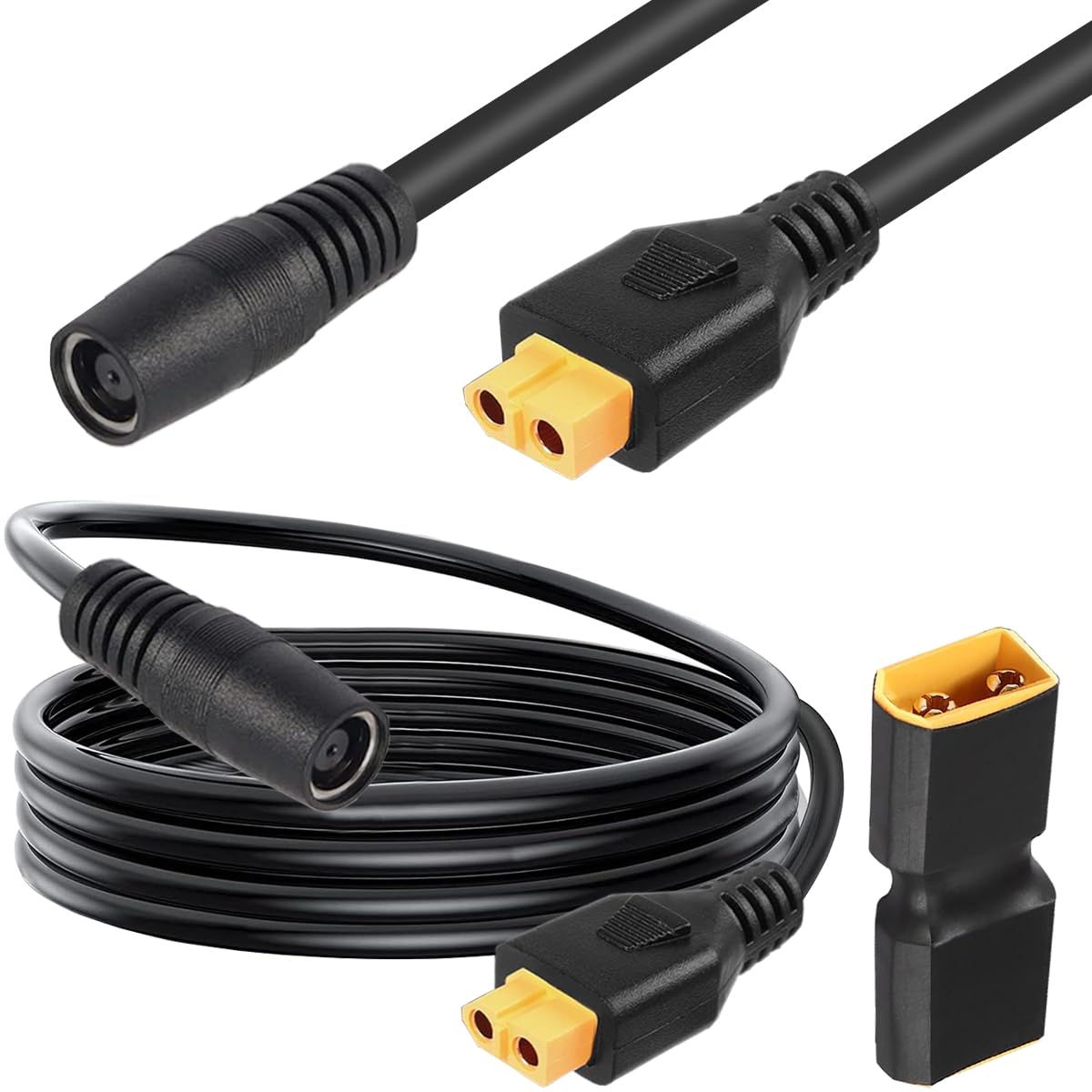 Kabel zasilający DC 8 mm na XT60, gniazdo 14 AWG DC7909 na gniazdo XT60, kabel wtyczki adaptera do modułów słonecznych, przenośna elektrownia, akumulator RC Lipo, przenośna elektrownia (1 m)