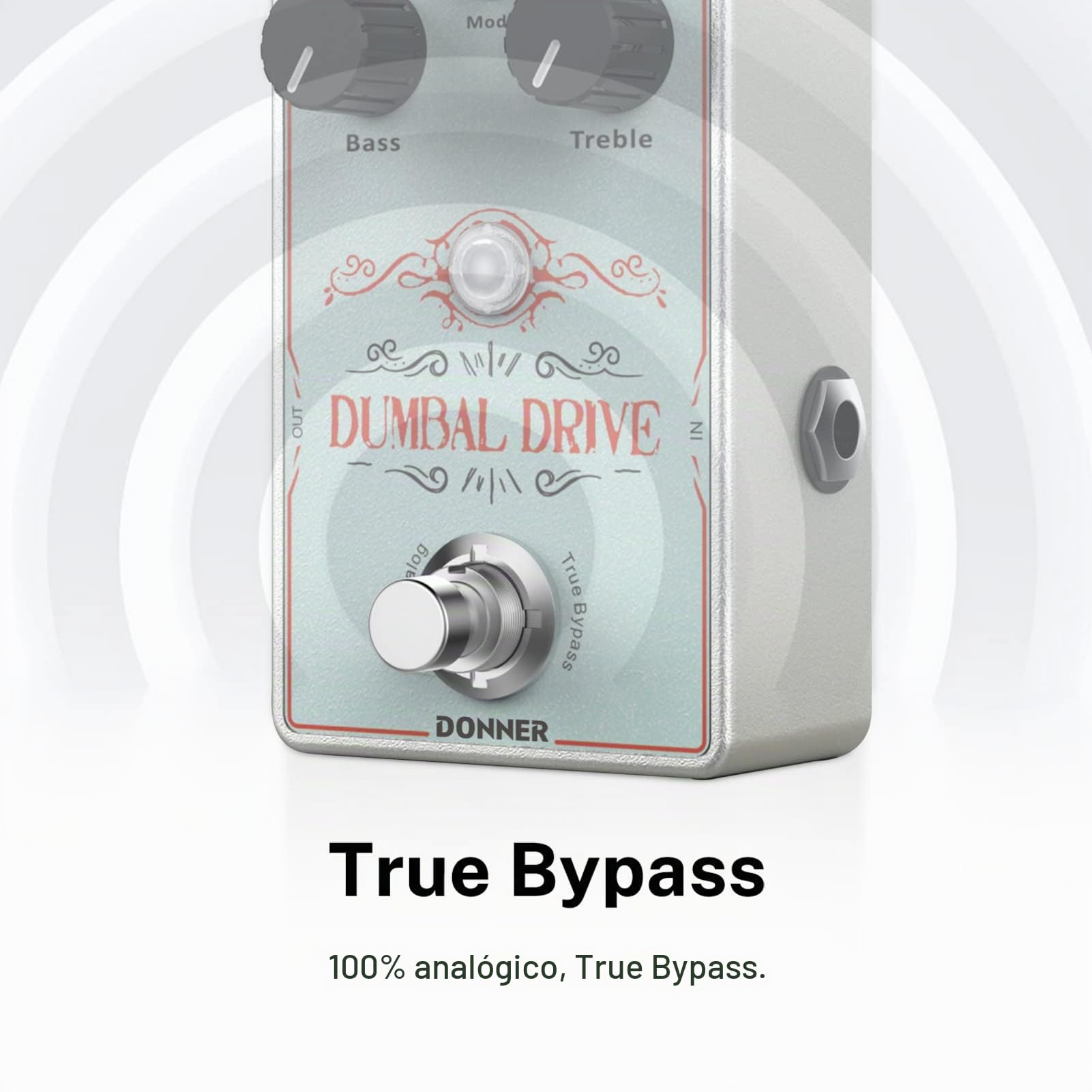 Donner Pedal de overdrive para guitarra Donner, Dumbal Drive para guitarra eléctrica, True Bypass analógico puro