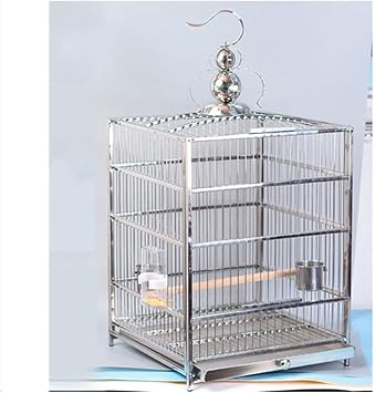 قفص الطيور مينا كبير الفولاذ المقاوم للصدأ قفص الطيور Budgerigar تربية قفص أسود كوكاتيل الفاوانيا الببغاء قفص مربع للكوكاتيل الحسون أقفاص الطيور ج