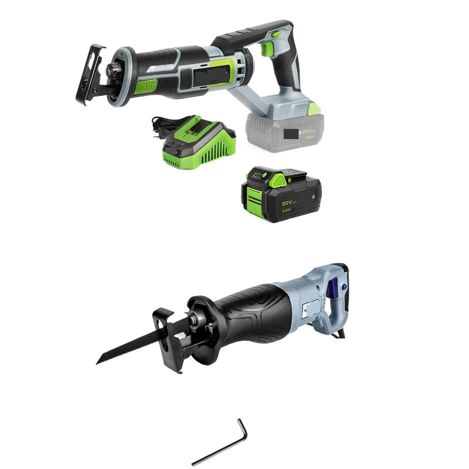 Herramientas eléctricas de sierra recíproca 710 W for herramientas corte madera y Metal eléctrica con hojas,Maquinaria eficiente(Cordless Battery)