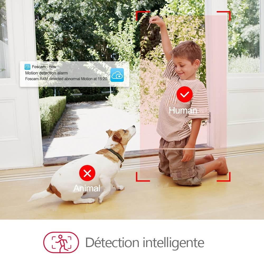Foscam - R4M-B - Cámara IP Interior motorizada 4MP Negro - Cámara Wi-FI con Consulta y Control a Distancia 24 Horas / 7 días - Detección de Movimiento y Alerta Push