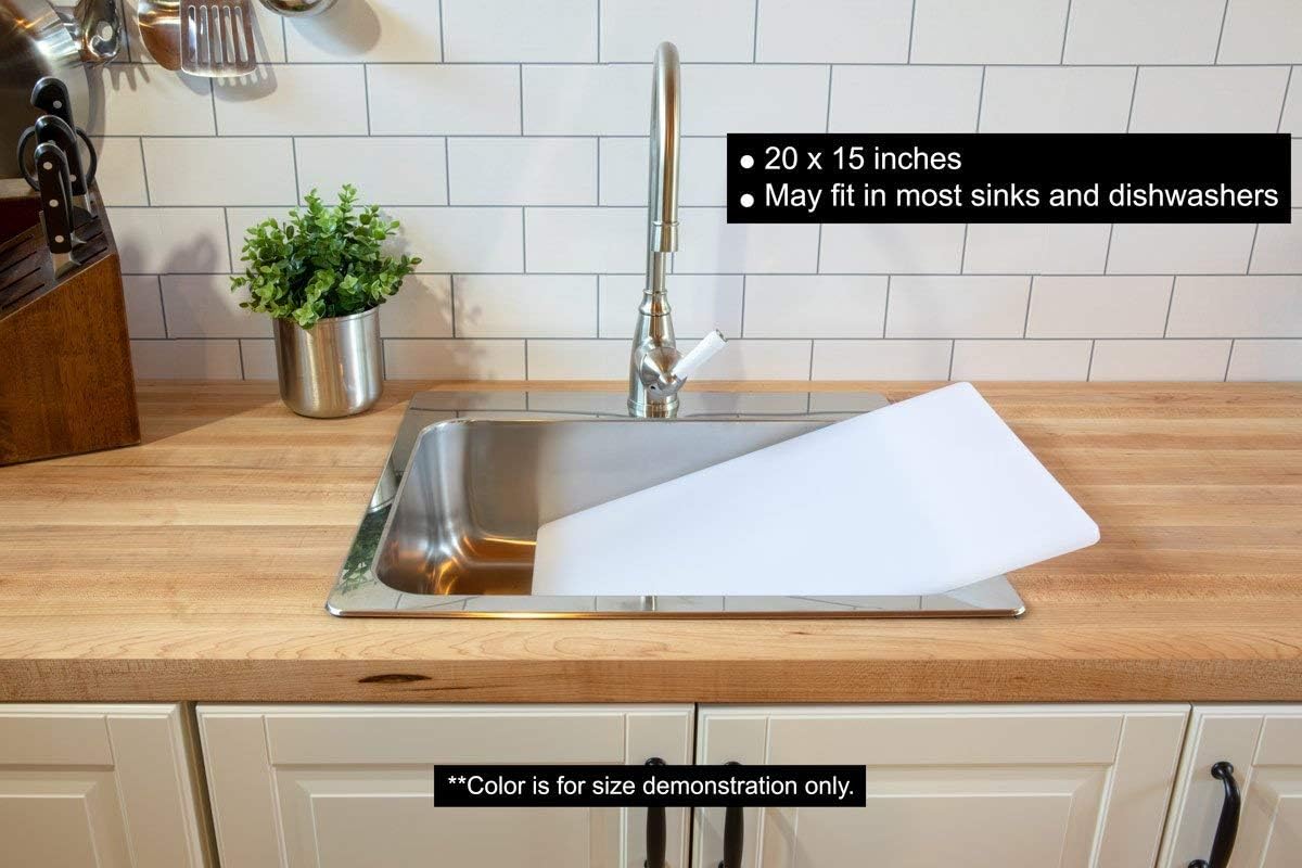 Restaurant Cutting Board 20 x 15 Inch, Extra Large 1/2" Thick Plastic, Professional Grade HDPE for Food Service and Commercial Kitchens, NSF Stamped