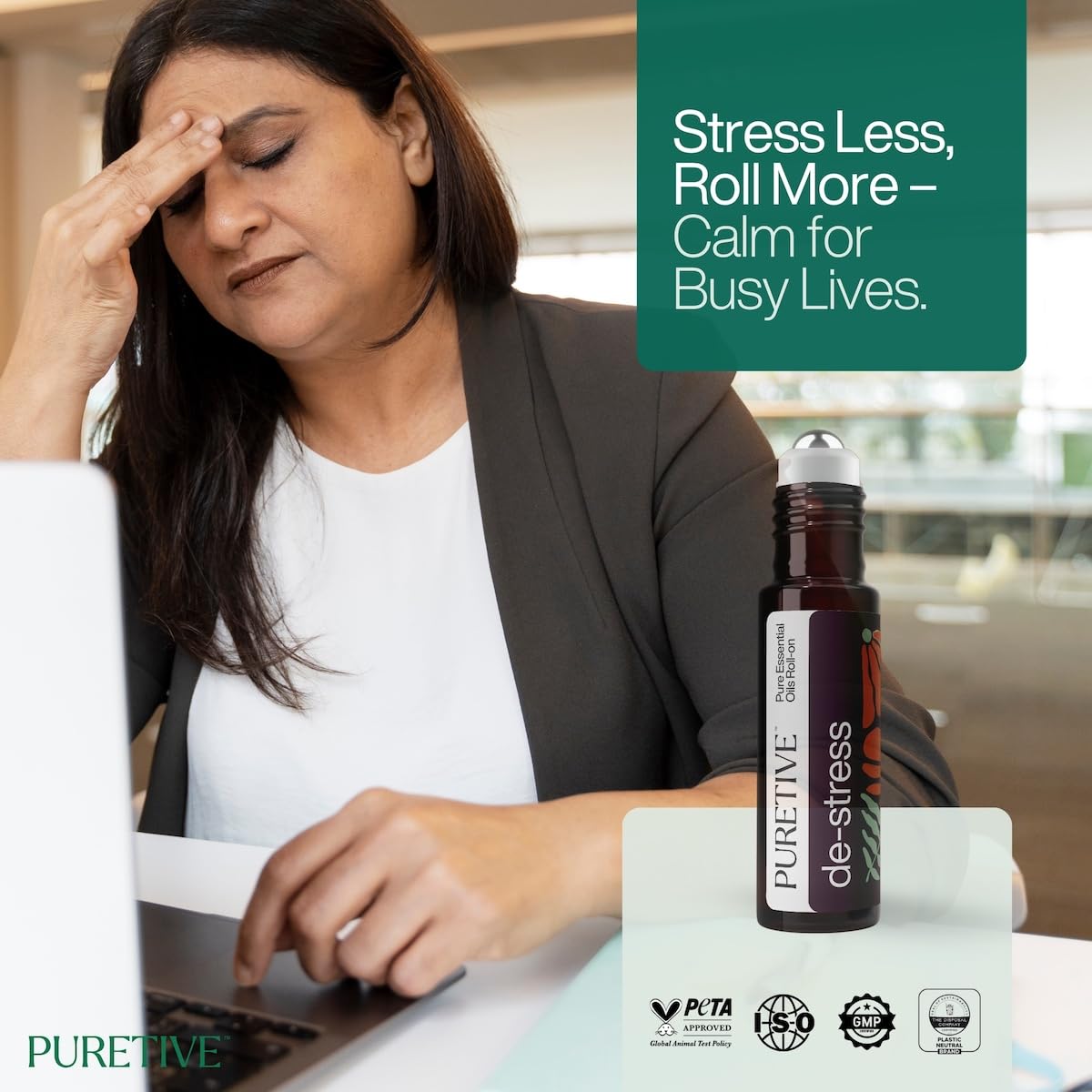 DeStress Roll-On | Targeted Relief for Daily Stress & Anxiety | 100% Pure Therapeutic Essential Oils | Natural Stress Relief Roll-On for Mind & Body | Calming, Relaxing, Travel-Friendly Solution | 10ml (Pack of 1) DeStress Roll-On | Targeted Relief for Daily Stress & Anxiety | 100% Pure Therapeutic Essential Oils | Natural Stress Relief Roll-On for Mind & Body | Calming, Relaxing, Travel-Friendly Solution | 10ml (Pack of 1)