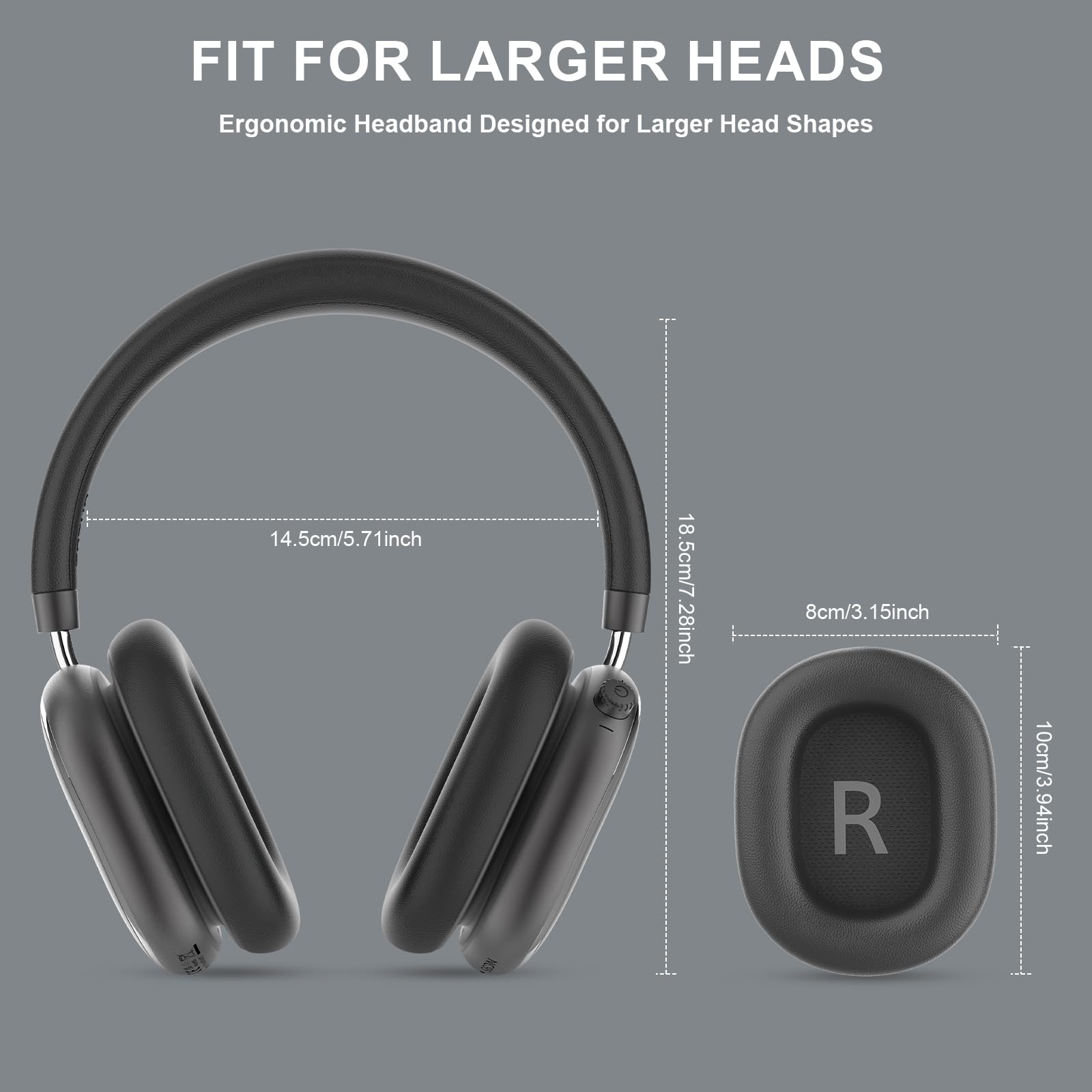 NC95 Hybrid Active Noise Cancelling Headphones,Słuchawki zakładane na uszy,Pokrętłem Sterującym,65 Godzin Odtwarzania,Sterowanie Aplikacją,Wyraźne Połączenia w Podróży/Treningu(czarny)