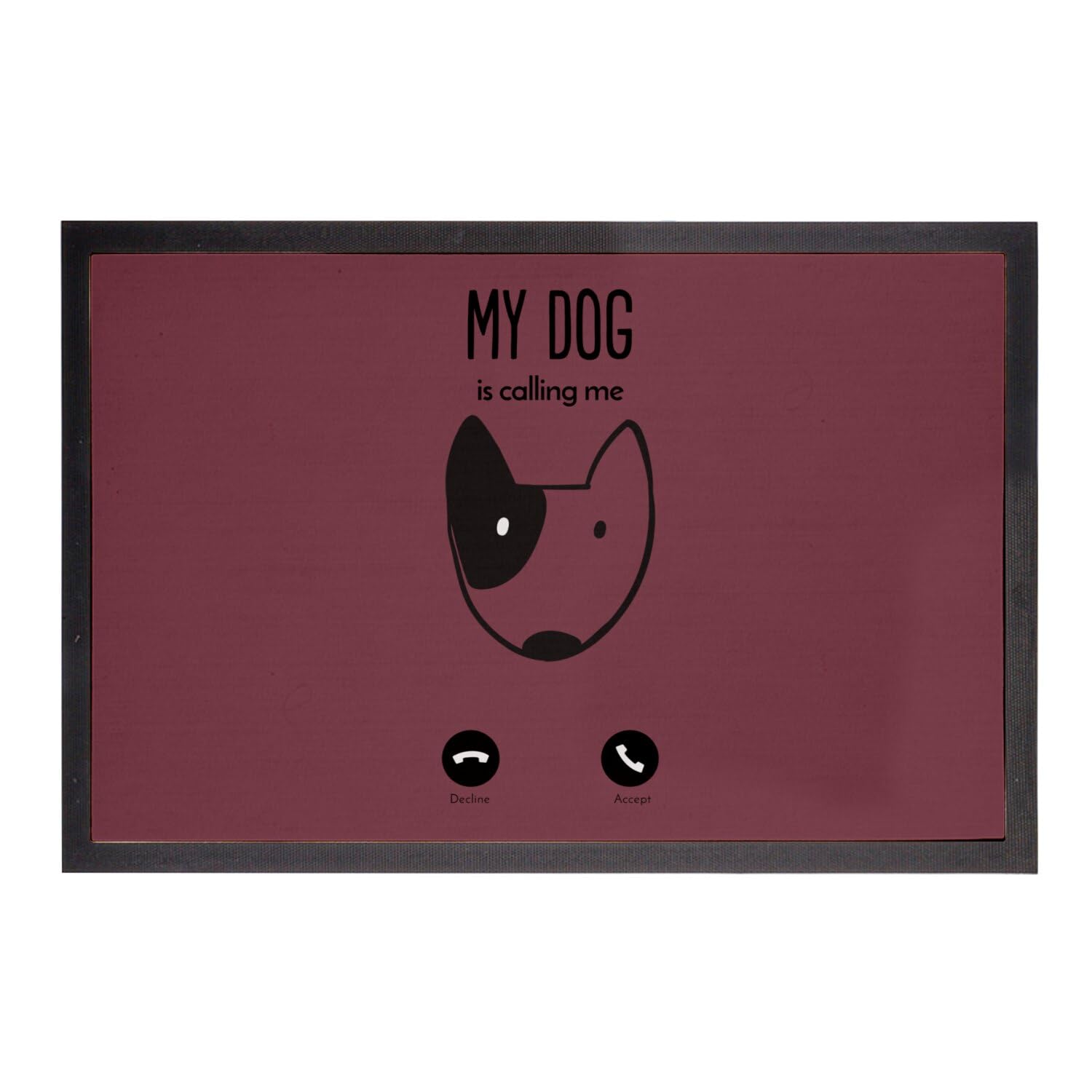 Paillasson My Dog is Calling Me rouge pour éviter les traces de pattes