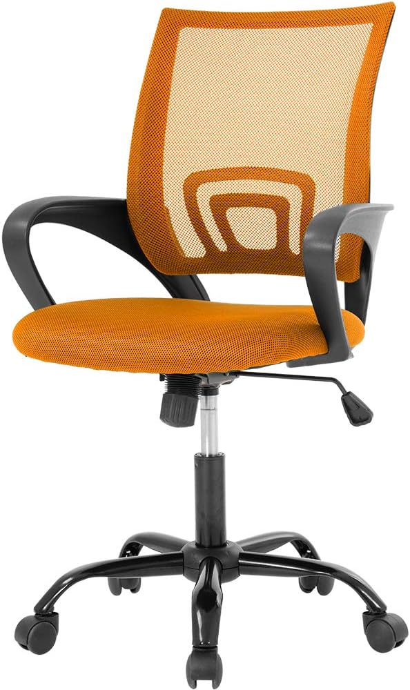 BestOffice Office Chair Desk Chair Mesh Computer Chair with Lumbar Support Comfortable Mid Back Chair Orange